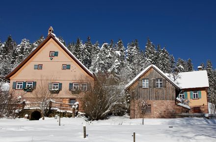 [Translate to english:] Außenansicht des Morlokhof des 5 Sterne Hotel Schwarzwald