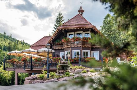 Exterior photo of Forellenhof Buhlbach in summer