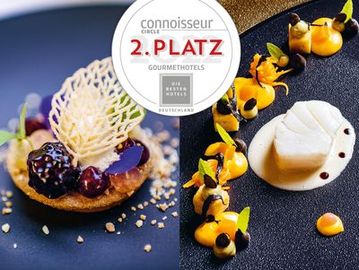 Eine Auszeichnung des Connoisseur Circle über den zweiten Platz der Gourmet Hotels