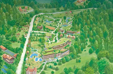 The overview plan of the 5-star superior hotel Bareiss in the Black Forest